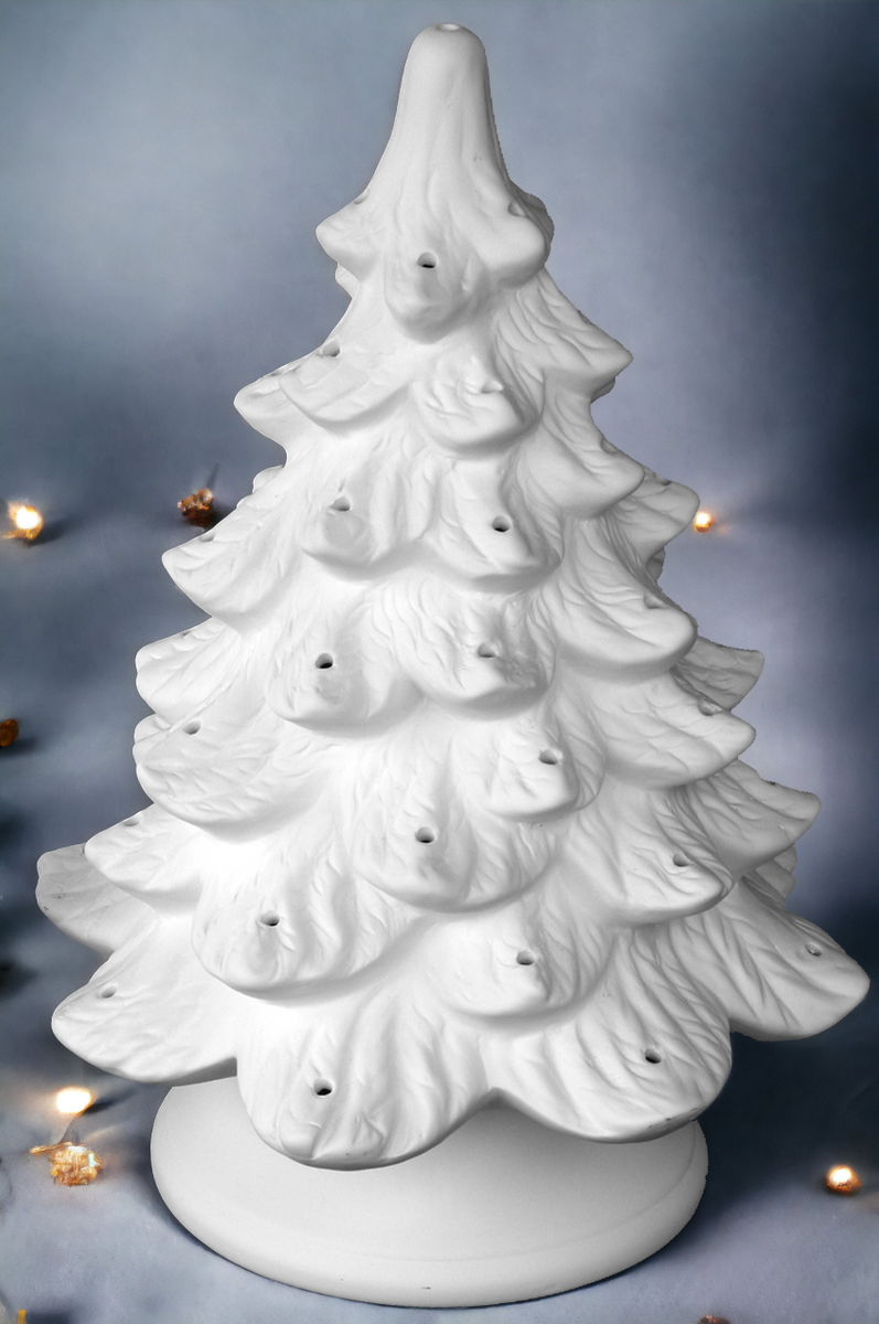 ceramic christmas tree worth money 13" Lighted Party Christmas Tree with Plain Base – River Craft Ceramics