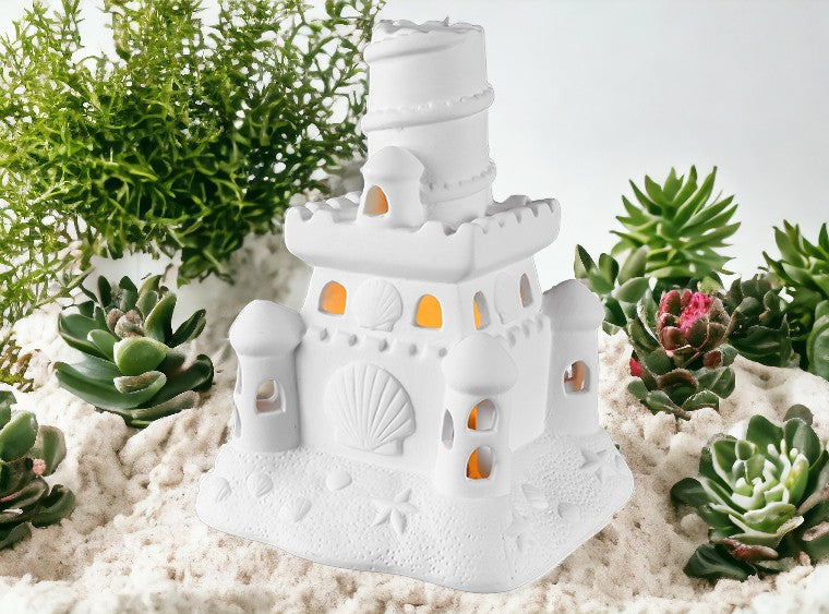 Paint Your Own Lighted Sand Castle - Ceramic Bisque, Unpainted