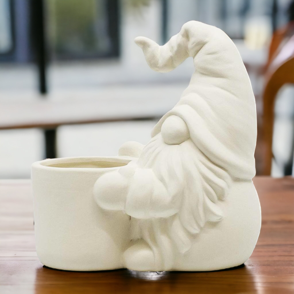 Unpainted Ceramic bisque Gnome Mug