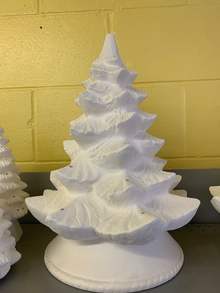 "18" Alberta Ceramic Bisque Christmas Tree - Made in USA, Unpainted, Ready to Paint"