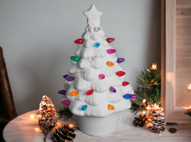 Small Lighted Christmas Tree River Craft Ceramics