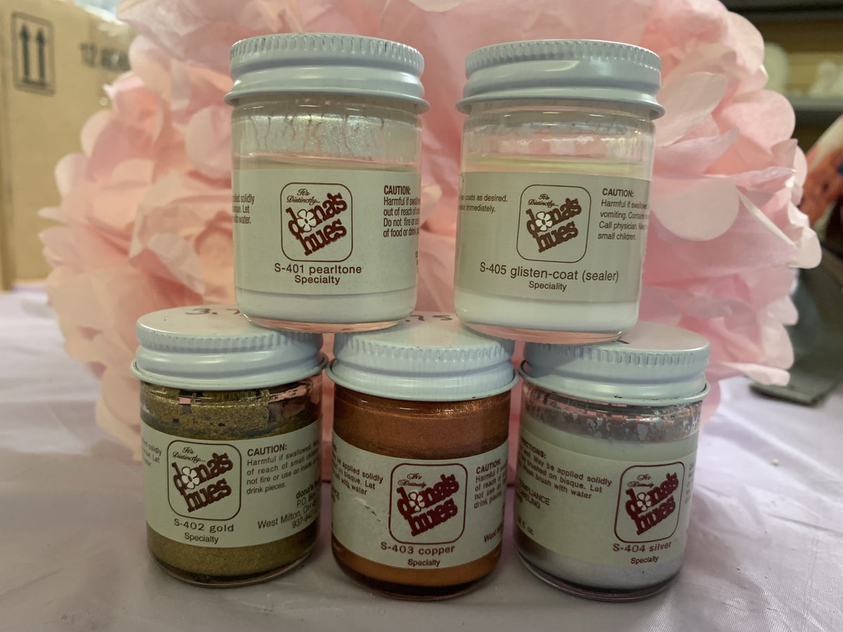 Set of 5 Dona Hues Specialty Paints River Craft Ceramics