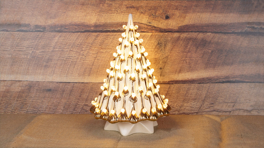 Mayco MATTE WHITE AND FIRED GOLD RETRO TREE