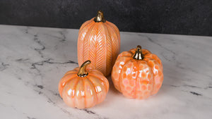 ORANGE PUMPKINS WITH FIRED GOLD