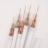 5 Piece Designer Ultra fine Liner Brushes with Lids  White