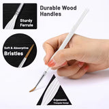 11 pc White Handle Fine Detail Round Brush Set