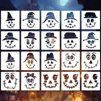 20 Pc Scarecrow Face Stencil Set