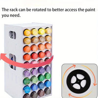 "Clutter-Free" 72-Slot Rotating Paint Organizer Tower - Vertical Craft Paint Storage Rack for Ceramics