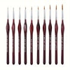 10pcs Wood Detail Painting Brush Set Miniature Brush with Triangular Handle for Fine Detail and Art Painting
