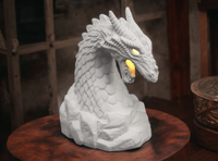 Lighted Fierce Dragon Bust