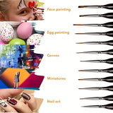 12pcs Black Miniature Paint Brushes Oil Detail Paint Brushes Painting Miniature Kit Small Paint Brushes Acrylic