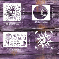 Sun And Moon Phase Stencils Set - 9pcs, Reusable