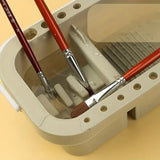 Paintbrush Holder, Multifunctional Paint Brush Basin, 3 In 1 With Palette Paint Brush Tub Holder