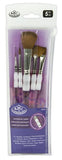 Royal & Langnickel - 5pc Soft Grip Synthetic Sable Artist Paint Brush Set - Mop Variety