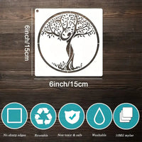 12pcs Reusable Tree of Life Stencils for DIY Home Decor - Create Beautiful Artwork with Ease!