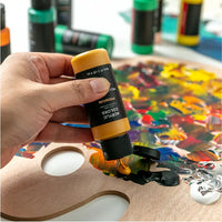Fantastory 24pcs Acrylic Paint Set, 24 Classic Colors (2oz/60ml), Professional Craft Paint, Art Supplies Kit for Adults, Canvas/Fabric/Rock/Glass/Wood Painting with 12 Brushes