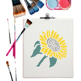 8 pcs Sunflower & Butterflies Painting Stencils Set - Reusable Templates for Wall Art & Crafts