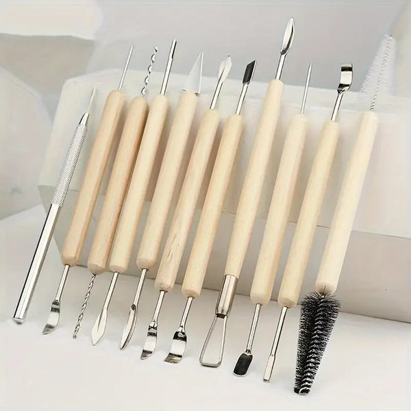 11pcs/Set Art Hobby DIY clay tools Cold porcelain polymer clays molds sculpting Tools for Modeling Tools ceramics & pottery