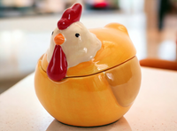 Cute Rooster / Hen Jar or Candy Dish