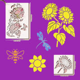 8 pcs Sunflower & Butterflies Painting Stencils Set - Reusable Templates for Wall Art & Crafts