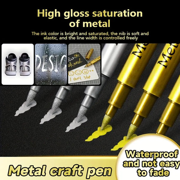 Metallic Paint Brush Pen - Gold or Silver