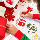 25pcs Christmas Theme Painting Stencils DIY Art Crafts Farm Drawing Template Reusable Stencil For Painting On Wood Wall Furniture Floor Fabric Decor