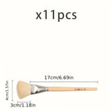 11 pc Set Professional Artist Soft Brush Set - Mop Set