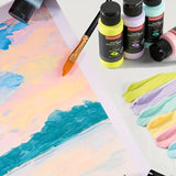 Fantastory Pastel Acrylic Paint Kit of 24 Colors PLUS 12 Free Brushes