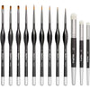 12pcs Nicpro Miniature Paint Brushes - Dry Brush & Detail Set