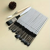 24pcs Art Brush Combo Set Professional Series Painting Brush wit Carrying Case