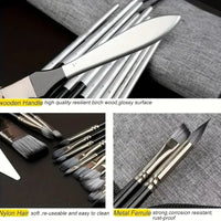 24pcs Art Brush Combo Set Professional Series Painting Brush wit Carrying Case
