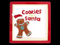 Square Cookies for Santa Gingerbread Man Plate