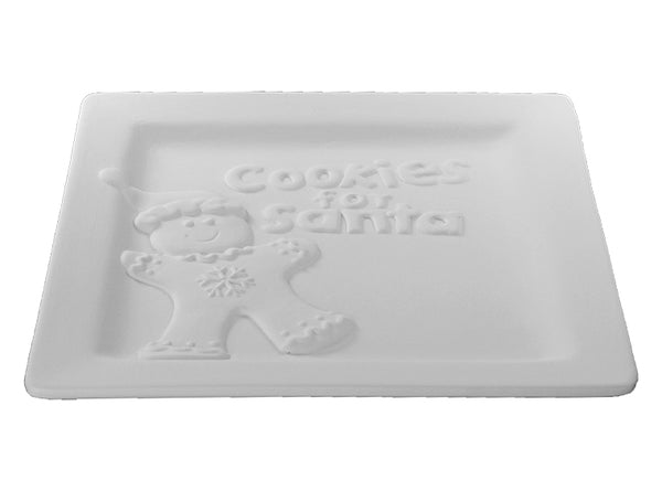 Square Cookies for Santa Gingerbread Man Plate