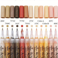 12 Colors Skin Tone Acrylic Painter Pen