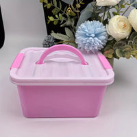 Portable Pink OR Purple Plastic Storage Box with Lid - Craft Box