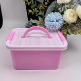 Portable Pink OR Purple Plastic Storage Box with Lid - Craft Box