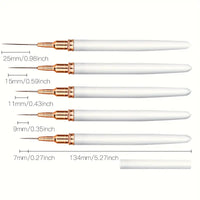 5 Piece Designer Ultra fine Liner Brushes with Lids  White