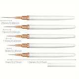 5 Piece Designer Ultra fine Liner Brushes with Lids  White