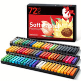 Long Soft Chalk Pastels Set, 72 Sticks, Includes 5 Fluorescent Colors, Non Toxic Soft Pastels for Artists, Beginners, Students, Classroom, Drawing, Blending, Layering