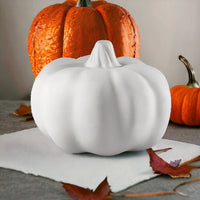 Paint Your Own Simple Pumpkin - Unpainted Ceramic Bisque, 4 1/2" Diameter