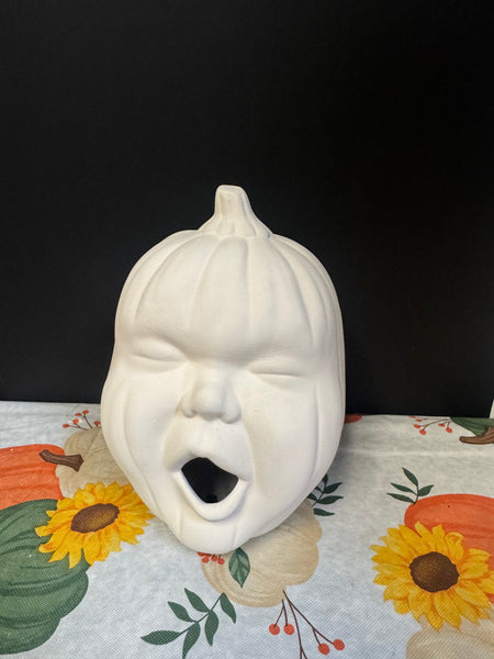 YAWNING BABY Pumpkin Halloween