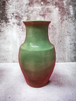 Handpainted Feather Green PLAIN VASE Flower Vase