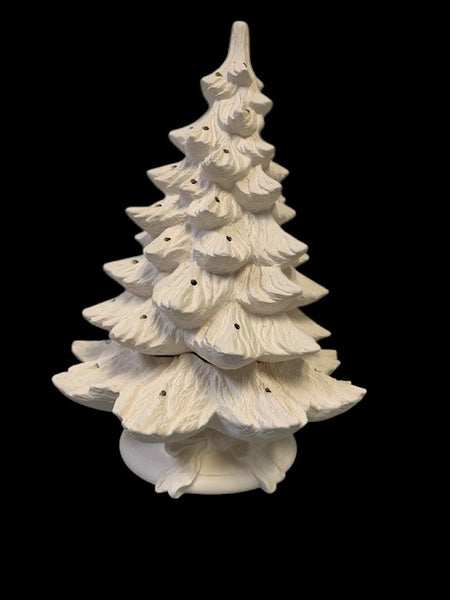 19" Nowell Christmas Tree with Bow Base