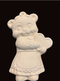 Alberta Bear Ornament Collectible A-369 - Santa with Heart 3 5/8"" High