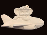 Alberta Mice Mouse Ornament Collectible A-328- Mouse in Airplane 3 5/8"" High