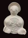 Large Sitting Up Turtle with Flowers