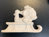 Alberta Mice Mouse Ornament Collectible A-280 - Mouse on Sled 3 5/8"" High