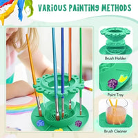Paint Brush Cleaner, Silicone Brushes Holder and Painting Cups, Round Detachable