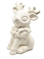 Vintage Reindeer with Wreath Lantern