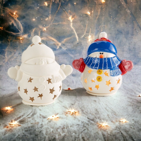 Snuggles The Snowman Lantern – River Craft Ceramics Snuggles The Snowman Lantern – River Craft Ceramics